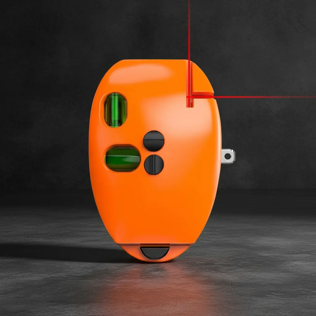 All-in-1 Level+Square Laser Measuring Tool, High-Accuracy 90-Degree Line Projector, Portable Electronic Tool for Construction, Woodworking, Works on Wood, Tile, Metal, More