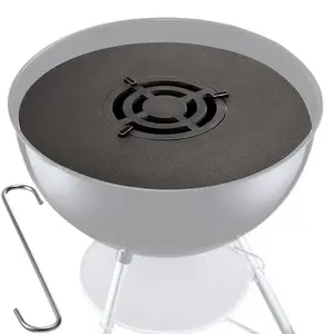 VEVOR 40 Replacement BBQ Grill Griddle Grate, Carbon Steel Griddle Grill with Center Grate, Easy Maintenance Grate Insert For 18 Inch Kettle BBQ, Griddle Grill Attachment for Round Grills, Burgers