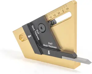 HALFSET PRO Precision Center Gauge – Instantly Find Exact Half Thickness of Wood Stock, Set Table Saw Blade, Dado & Router Bit Height Accurately – No Math, No Measuring Woodworking Tool