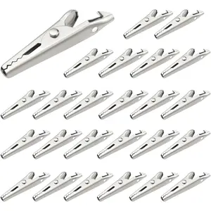 25 count Nickel Plated  Clips Metal  Clip Crocodile Electrical Clamps  Nickel Plated Test Wire Spring Clamp  Tone  Clips for Laboratory Electric Testing Work