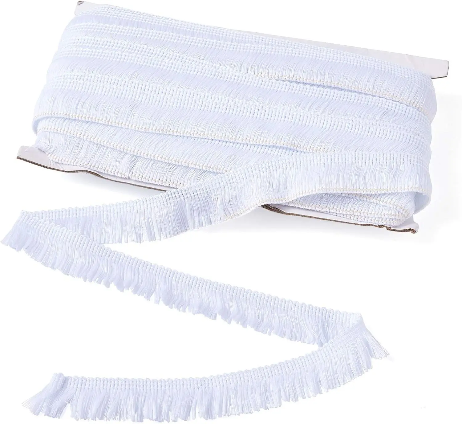 27 Yards Fringe Trim Tassel 1 Inch Polyester Fibre Lace Ribbon Trim for Sewing Clotheing Home Decors, White