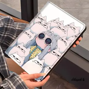 Kawaii Anime Cat Girl Design iPad Book-Style Case for iPad Pro 2022 2021 2020 2019, Full Protection and Pen Slot for Office and School Use, Perfect Gift for Family and Friends