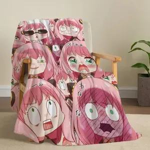 Anya Anime Spy x Family Printed Blanket Cozy Blanket for Couch Sofa Bed Living Room,Anime Blanket