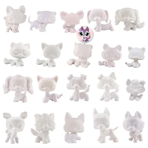 2-Pcs ABS Custom Pet Blank Molds Set - Collie, Great Dane White Base, Cocker Spaniel White Base, Cat, Deer Designs - Animals Figurines Painting Kit for 3-12 Ages Children Development, Collectible Figurines, Best Gift for Birthday