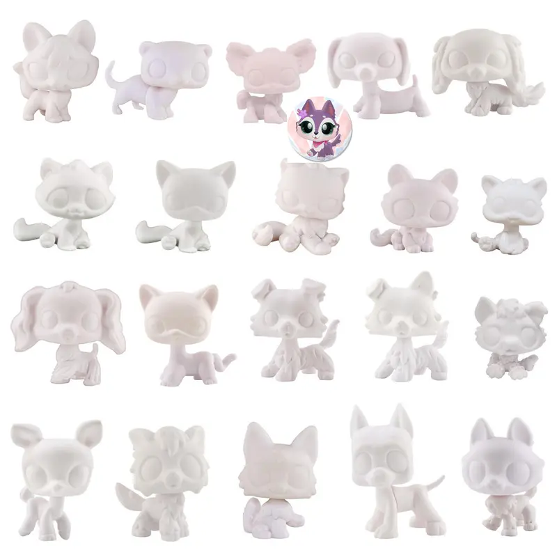 2-Pcs ABS Custom Pet Blank Molds Set - Collie, Great Dane White Base, Cocker Spaniel White Base, Cat, Deer Designs - Animals Figurines Painting Kit for 3-12 Ages Children Development, Collectible Figurines, Best Gift for Birthday