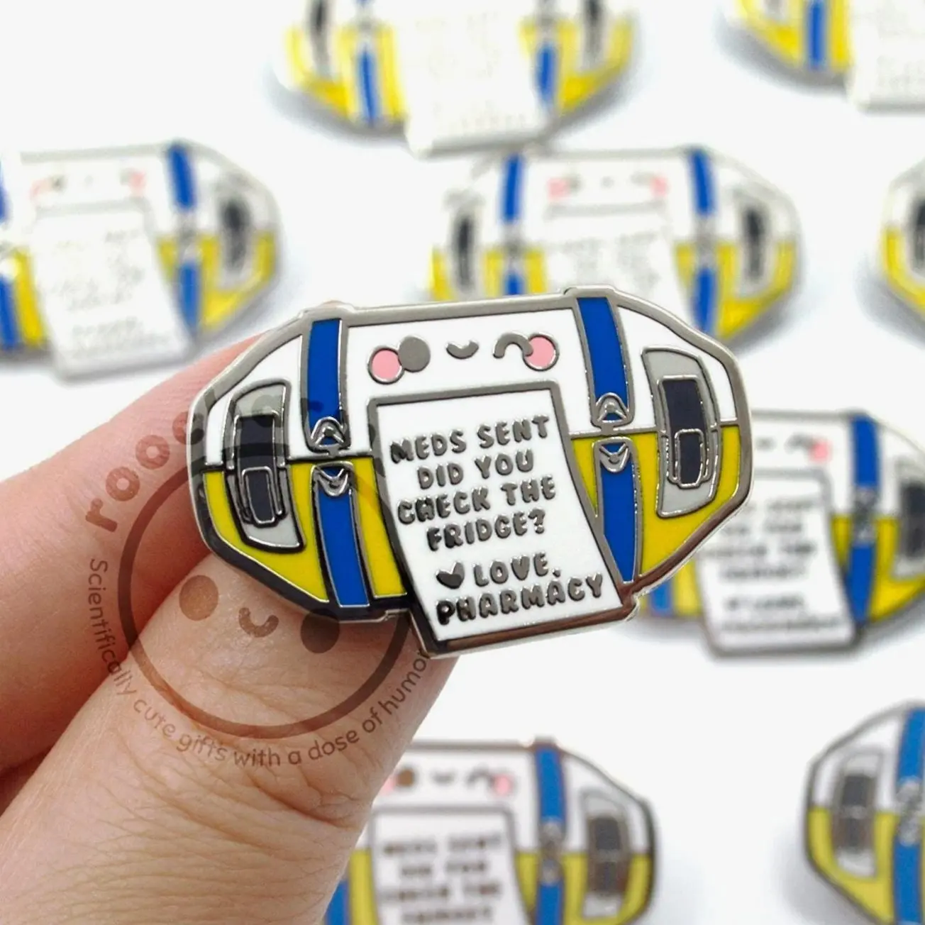 Pharmacy Tube Enamel Pin for Pharmacists, Nurses, Nursing Students, Pharmacy Techs, Funny Gift, Pinning Ceremony, CPhT, ED, ICU, roocharms