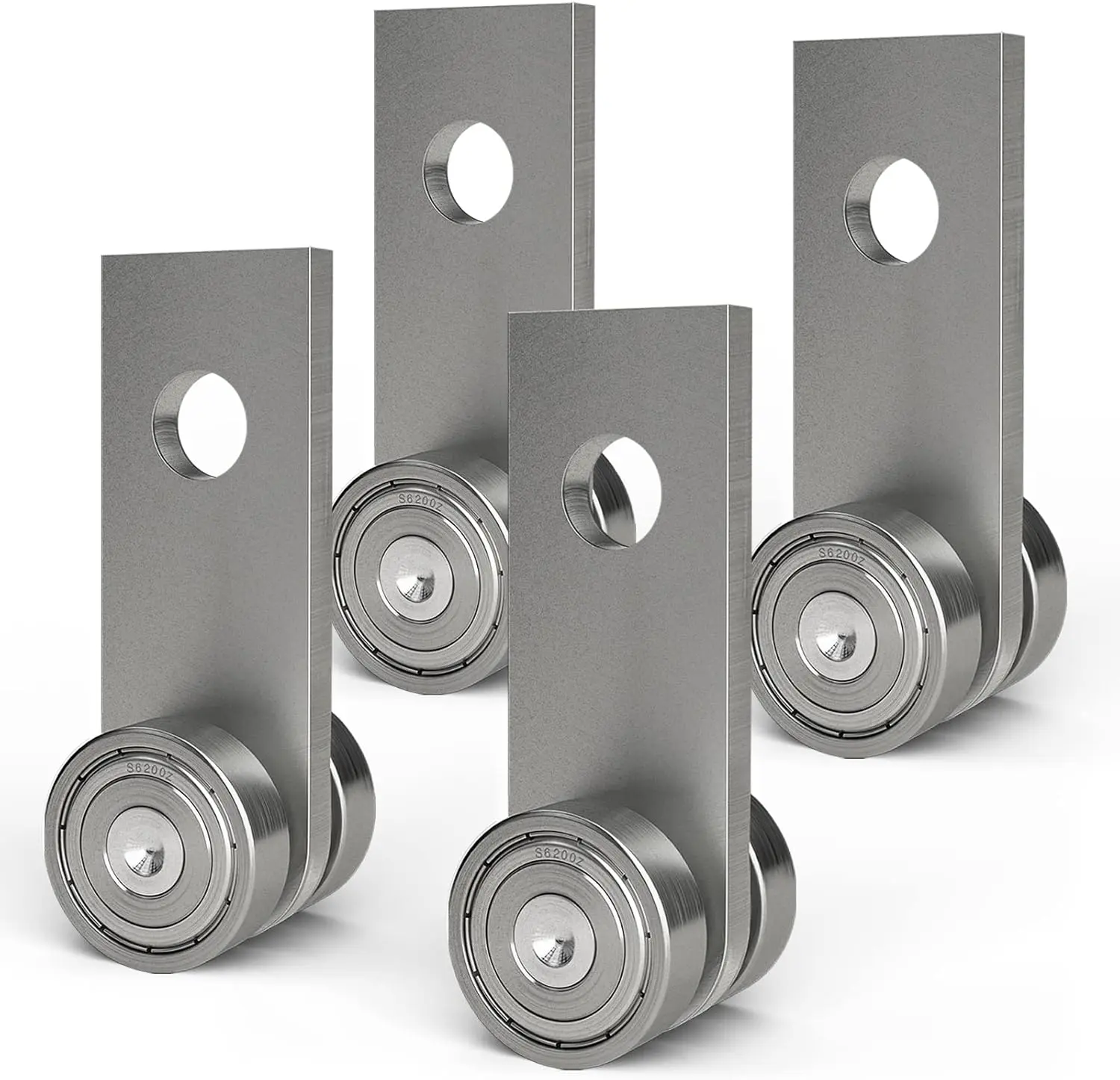 Fit 1-5/8 inch wide strut channel, heavy duty double bearing trolley rollers, sturdy sliding wheel assembly for industrial use Steel