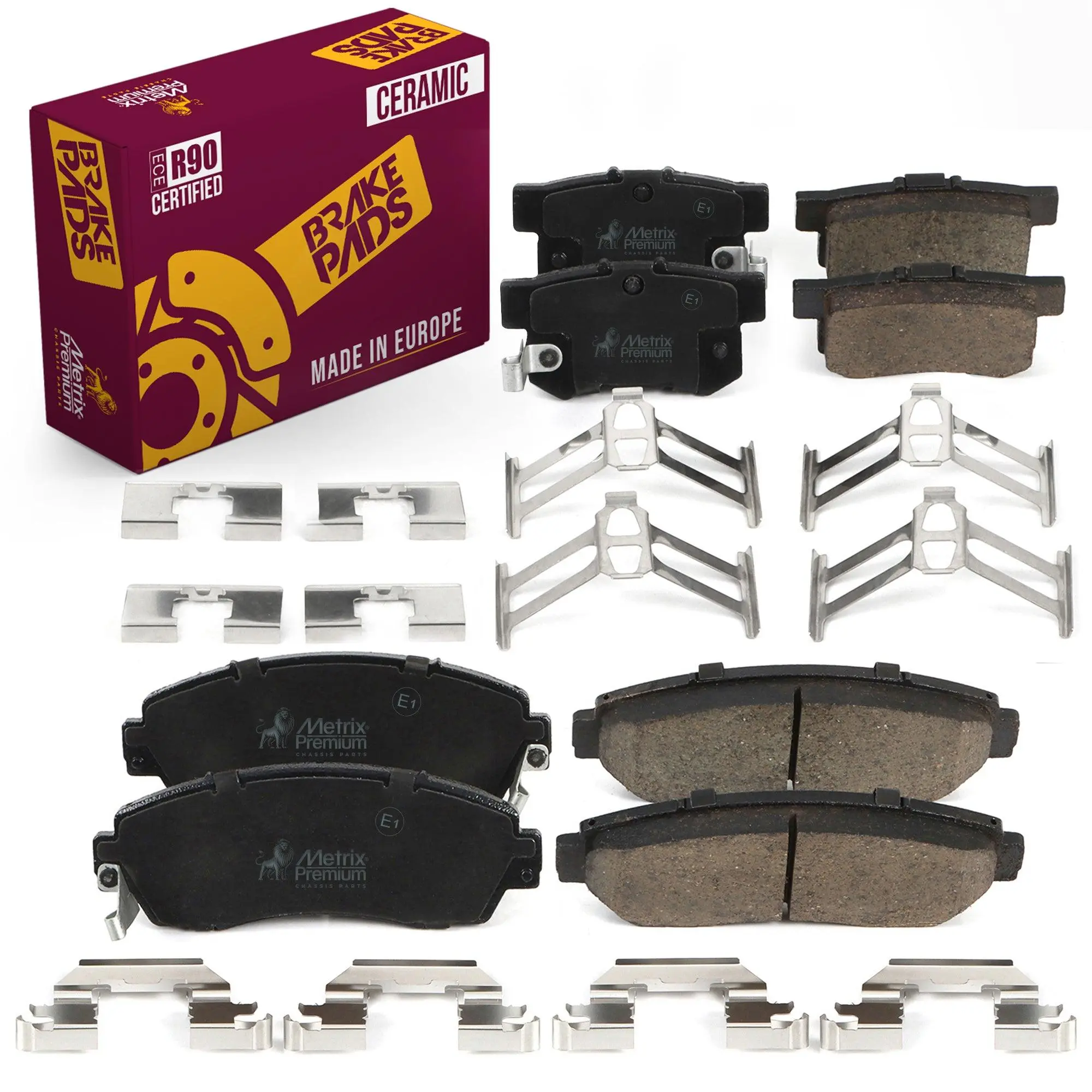 2 PC Front & Rear Ceramic Disc Brake Pad Set 96219MT