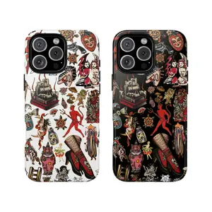 Classic Tattoo Case – Vintage Flash I Old School Phone Case, Retro Christmas Movie Phone Case for iPhone 17 16 15 14 13 12 11 Pro Max X XS & SS Galaxy S21–S25 Plus Ultra, Holidays Xmas Tough Case, Perfect Gift for Film Lovers, Classic Gift for Her Him