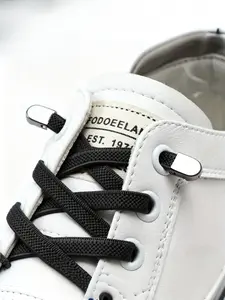Adjustable Elastic Shoelaces for Sports Shoes, Polyester and Spandex, Metal Eyelets, Perfect for Casual Footwear, Comfortable and Durable