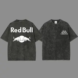 Vintage Black White Racing Unisex Double-Sided T-Shirt Cotton Short Sleeve Soft Tops Best Gift for Racing Lovers Starboy Bull Tee for Women - Everyday, Womenswear