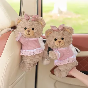 Cute Deanna Bear Car Paper Towel Holder, Hanging Car Tissue Box, High-End Feel, Practical Car Accessory, Essential Item for Vehicles