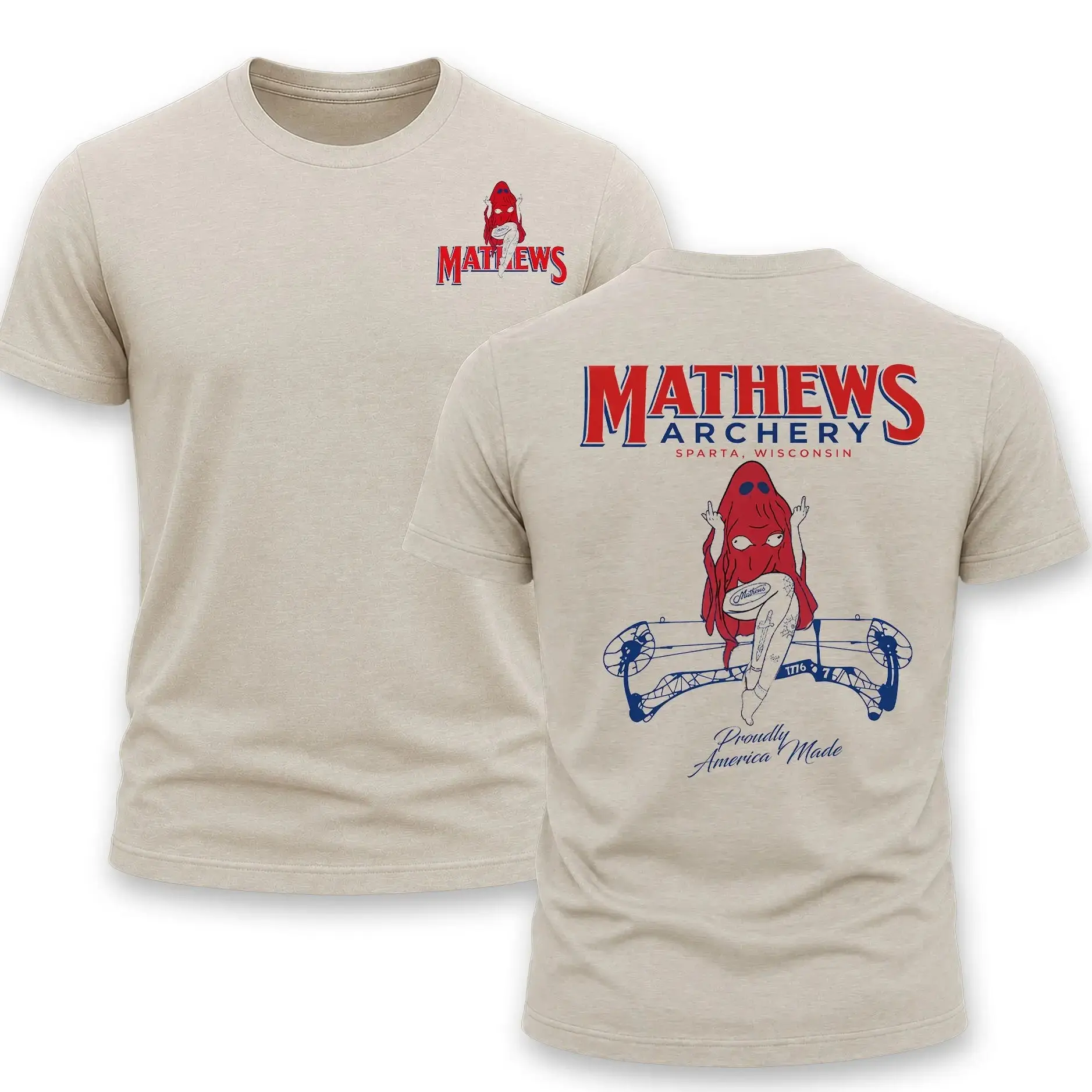 Mathews Halloween T-Shirt Men's Shirt, Hunting T-shirt, Crew Bowhunting Shirt, Deer Skull Archery Tee, Archery Tactical Gear, Unisex Short Sleeve Casual 100%, Made In USA. Apparel Classic
