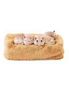 Cute Japanese Style Hamster Plush Tissue Box Cover, Soft Adorable Five Hamsters Dustproof Anti-Drop Paper Towel Holder