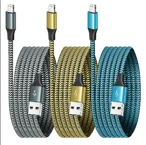 MFi Certified 3-Pack USB to Lightning Charging Cable, Nylon Braided Fast Charging Cord, 2.4A Charging Speed, Compatible with iPhone 14 Plus/Pro Max/13/12/11/XS/XR/8 Plus/7/6/SE, iPad & More, Durable with Colorful Cover，