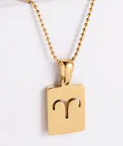 Zodiac Gold Square Necklace