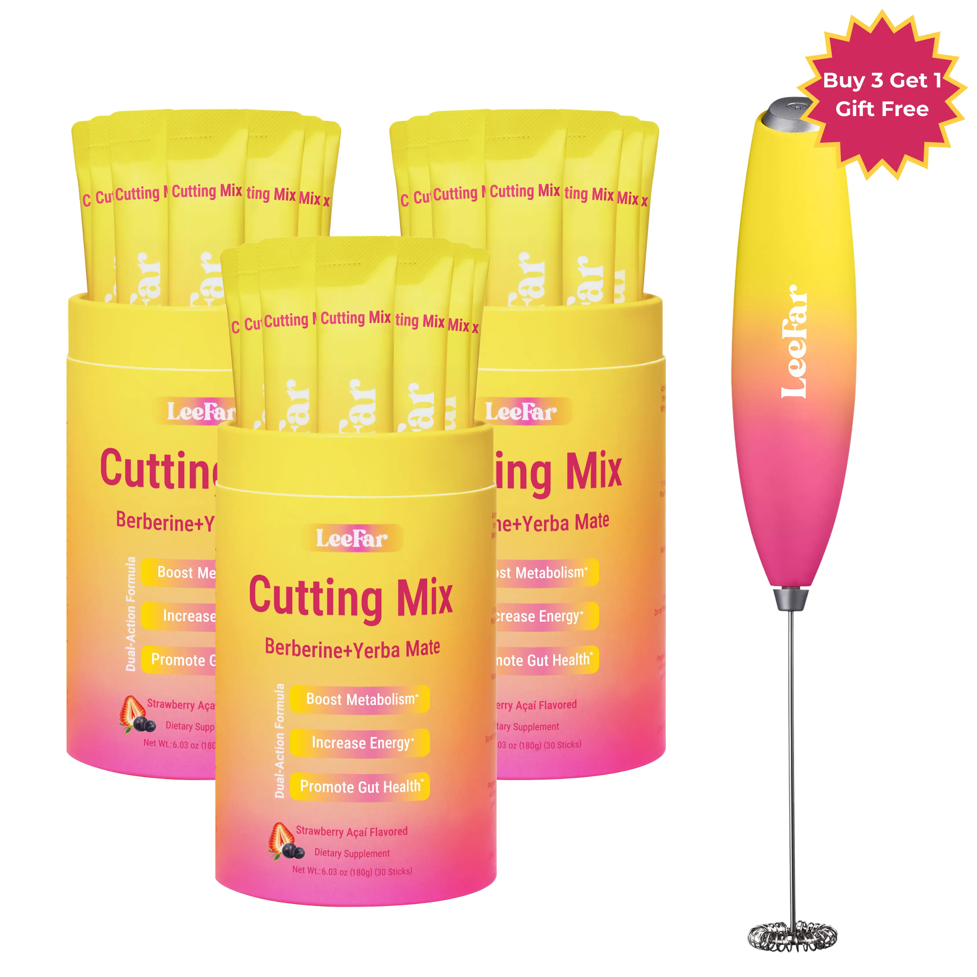 【Buy 3 Get 1 Gift Free】LeeFar Cutting Drink Mix | 3 Packs (90 Servings)