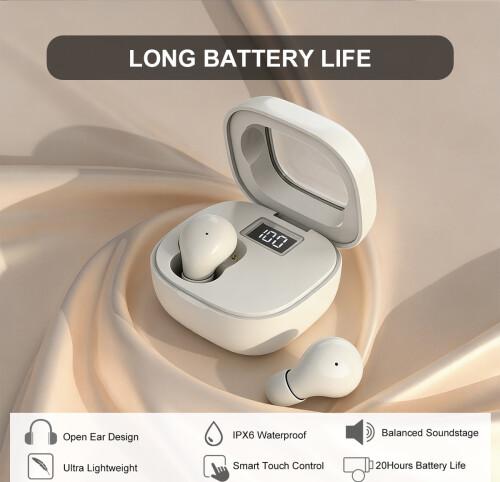 Mini Bluetooth Sleep Earbuds, Ultra Thin Invisible In Ear Wireless Earphones, Bluetooth 5.3 HiFi Stereo Headphones with Noise Reduction, Low Latency Gaming Earbuds, Long Battery Life