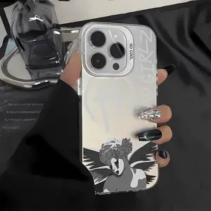 Sad Angel Girl Pattern Acrylic TPU mobile phone case applicable for iPhone 16ProMax 15 14 13 12 11 Plus cases durable shockproof protection urban sophisticated phone case cute nic natalie reynolds mosnovo  protective case