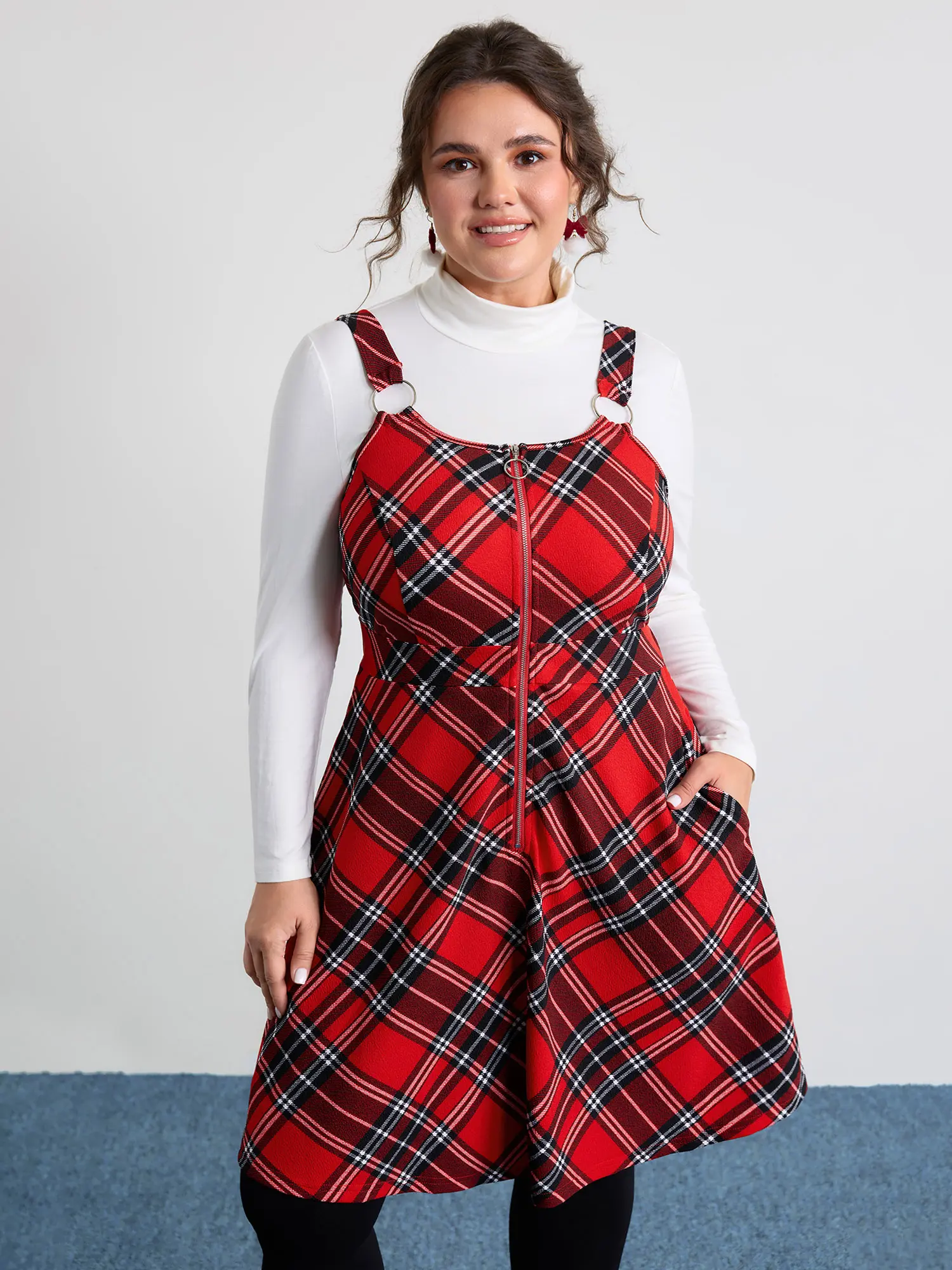 knee length dresses for ladies Green Flannel Plaid Tatum Mini Dress Medium main image 0
