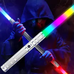 Light Up Swords Saber with RGB Colors,Dueling Light Sword for Adults and Kids,FX Sound （Motion Sensors and Metal Hilt,Type-C Rechargeable,Halloween Xmas Toys Present,Galaxy War Fighters