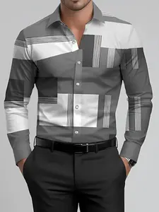 Men's shirts, wrinkle-free long-sleeve four-way stretch shirts, men's plaid shirts