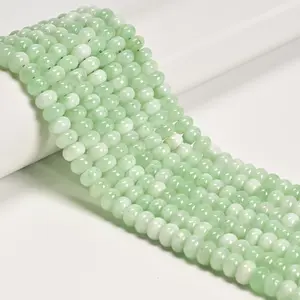 Light Lemon Color Dyed Jade Smooth Rondelle Beads Size 5x8mm 15.5'' Strand