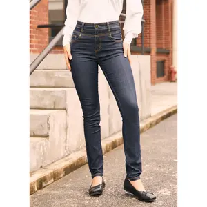ModCloth Karaoke Seamstress Skinny Jeans 34" Inseam High Rise Waist 5 Pockets - Dark Wash (0-26W) Comfortable Blue Stretch Denim
