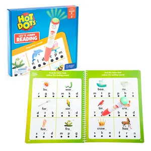 Educational Insights Hot Dots Let's Learn Kindergarten Reading - Learn Spelling & Reading Workbook with Interactive Pen, Ages 5+