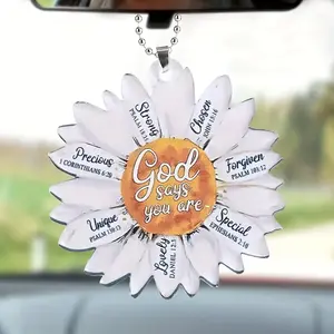 Car Hanging Decoration Backpack Keychain Accessory, Sunflower Flower Ornament, Unique Car Interior Decor for Styling, Car Interior Decorative