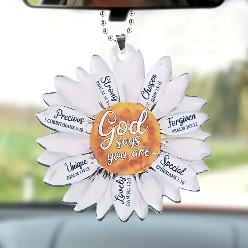 Car Hanging Decoration Backpack Keychain Accessory, Sunflower Flower Ornament, Unique Car Interior Decor for Styling, Car Interior Decorative, Car Interior Ornaments, Car Decorations