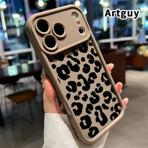 Phone Case for iphone 17 Pro Max 16 Plus 15 14 13 12 11 XR Air E Bold Leopard Print Pattern Silicone TPU Lens Protective Rugged Durable Soft Cover for Boy