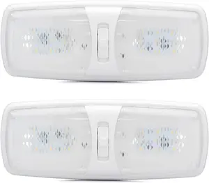 RV LED Lights Interior – Soft & Cozy Warm Light – Camper Ceiling Light Fixture 12 Volt LED Lights for RV Interior with 3-Way Switch for RV Lighting (2-pack)