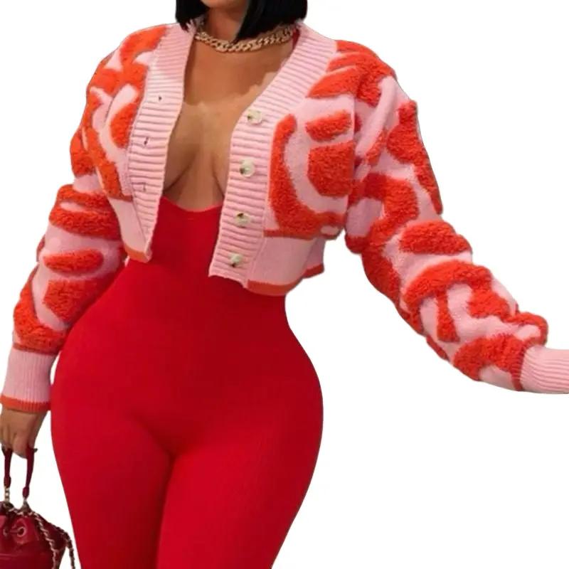 Pink Knit Cardigan - Cropped Design, Soft Knit Fabric, Versatile Style for Women - Knitwear, Womenswear Elegance Outfit