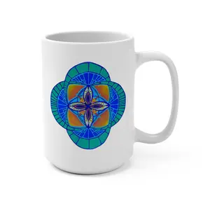 Colorful Mandala Mug, 15oz Artisan Coffee Cup, Perfect Gift for Tea Lovers, Bohemian Home Decor, Vibrant Kitchenware