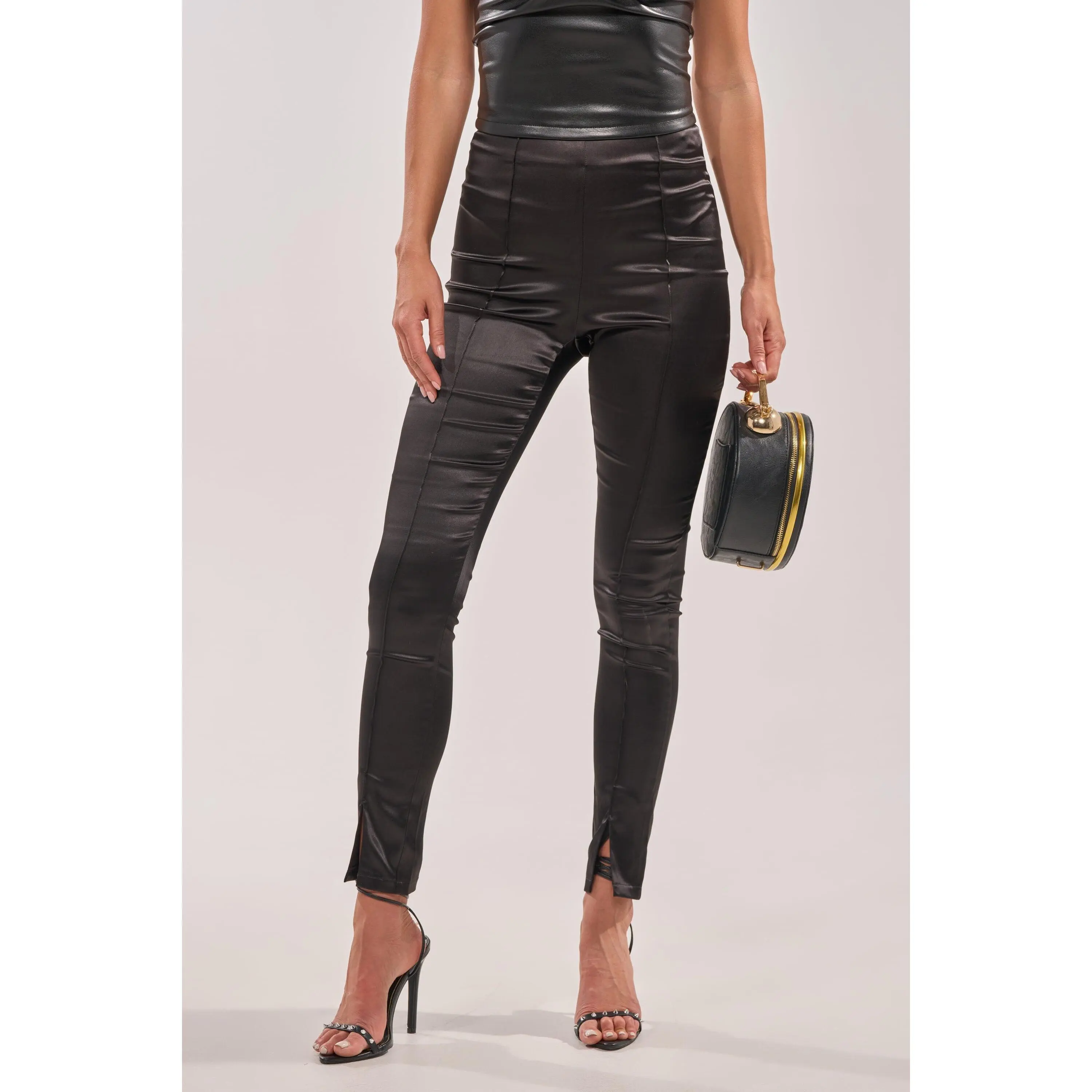 HIT THE LIGHTS SATIN SLIT LEGGING HIT THE LIGHTS SATIN SLIT LEGGING