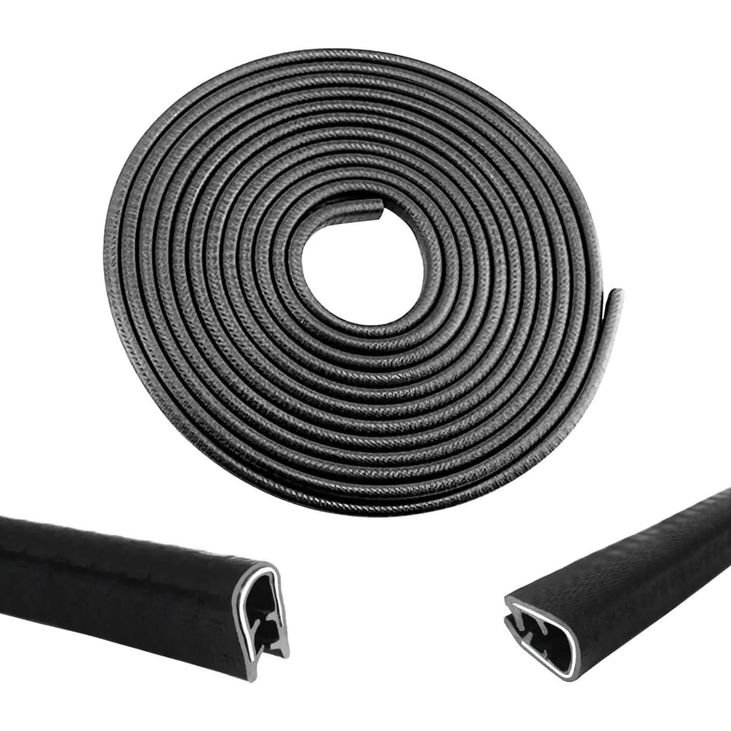 33Ft Car Door Edge Guards - Black Universal Fit Door Edge Protector, Rubber U Shape Automotive Door Trim Molding for Sedans Trucks SUV ATV - No Glue Required (Black, 33FT)