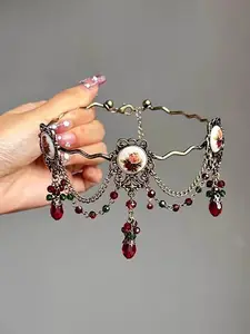 Vintage Elegant Court Style Flower Teardrop Necklace, Unique Jewelry Accessory, Perfect for Special Occasions, High-Quality Craftsmanship