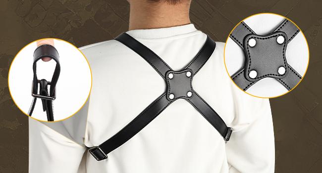 Shoulder Holster for Concealed Carry Adjustable Leather Shoulder Holster with Double Magazine Pouch, Fits 1911, Glock 17/19/23 and Most Similar Size Pistols, for Right Hand Use
