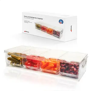 Condiment Server with Removable Containers and Lids