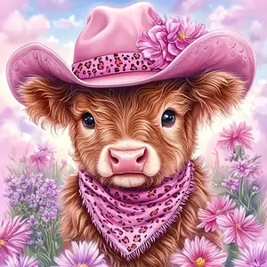New Arrival! Bestselling DIY 5D Diamond Painting Kit, Diamond Pattern Design, Frameless, Highland Cow Theme, Jeans, Home Wall Decor Gift