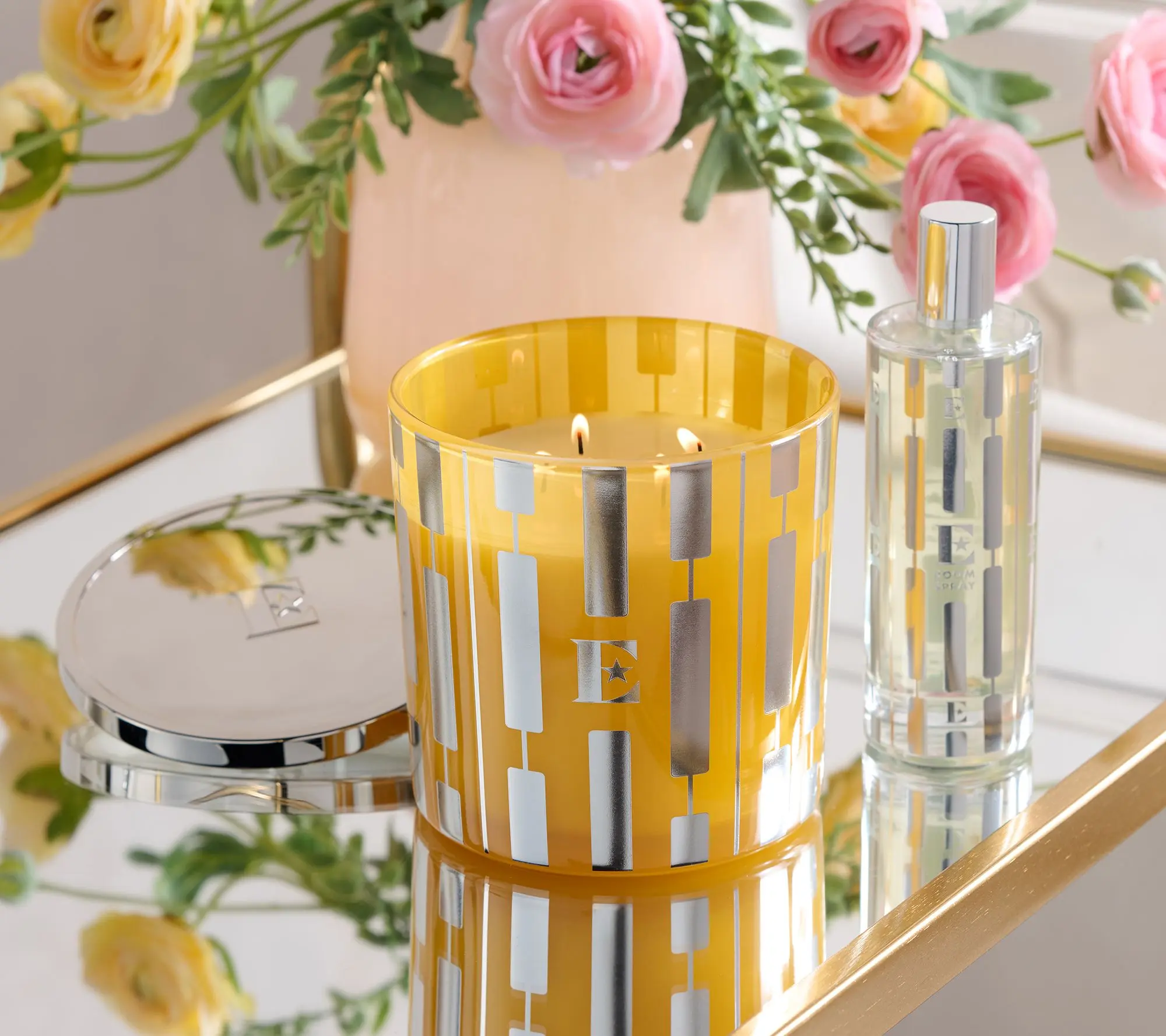 Elton John by Slatkin + Co. S/2 22oz Candle & 4oz Spray Pom/Limoncello Elton John by Slatkin + Co. S/2 22oz Candle & 4oz Spray Pom/Limoncello