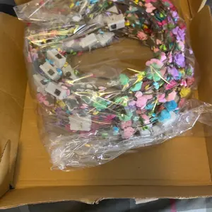 MICRENCY 30 piece set of LED luminous flower headbands for girls' hair crowns, light sensing flower crowns, sparkling flower headbands suitable for carnival parties, birthdays, weddings, Easter, carnivals, and music festivals