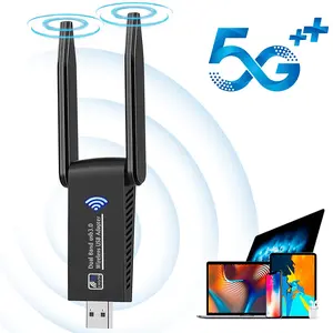 AC1300 Wireless Network Card, 2.4G/5G Dual-Band WiFi Adapter, WiFi Dongle, WiFi 5 Adapter for Desktop and Laptop Computers, USB 3.0 WiFi Adapter, Wireless WiFi Adapter