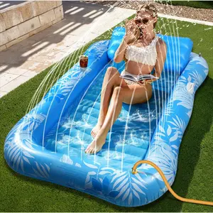 Striped Print Inflatable Pool Float Water Hammock - Foldable, Portable Floating Chair, Water-Safe Lounge for Beach, Summer Party Outdoor Use