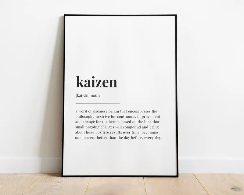Kaizen Definition Print Poster Prints No Framed, Gifts For Family Friend, Bedroom Wall Decor, Wall Art Home Decor, Modern Wall Art