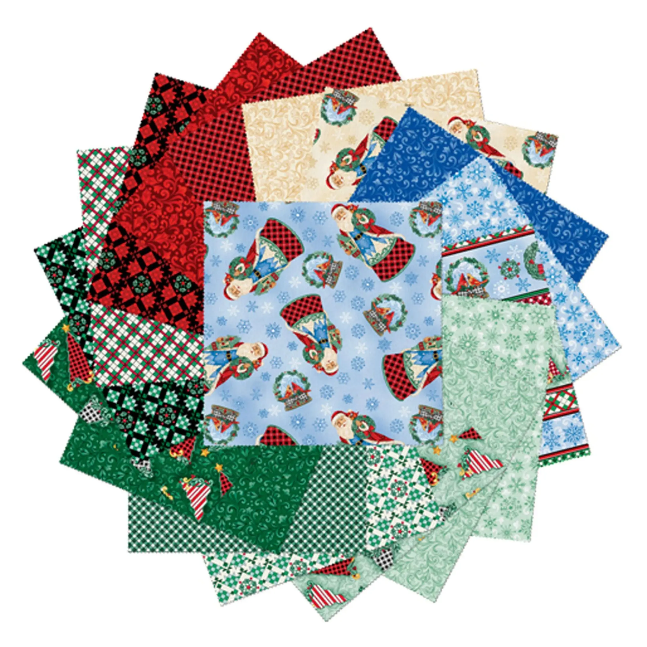 Highland Glen 10" Precut Fabric Squares | Benartex 42 Piece Christmas Quilting Cotton Bundle