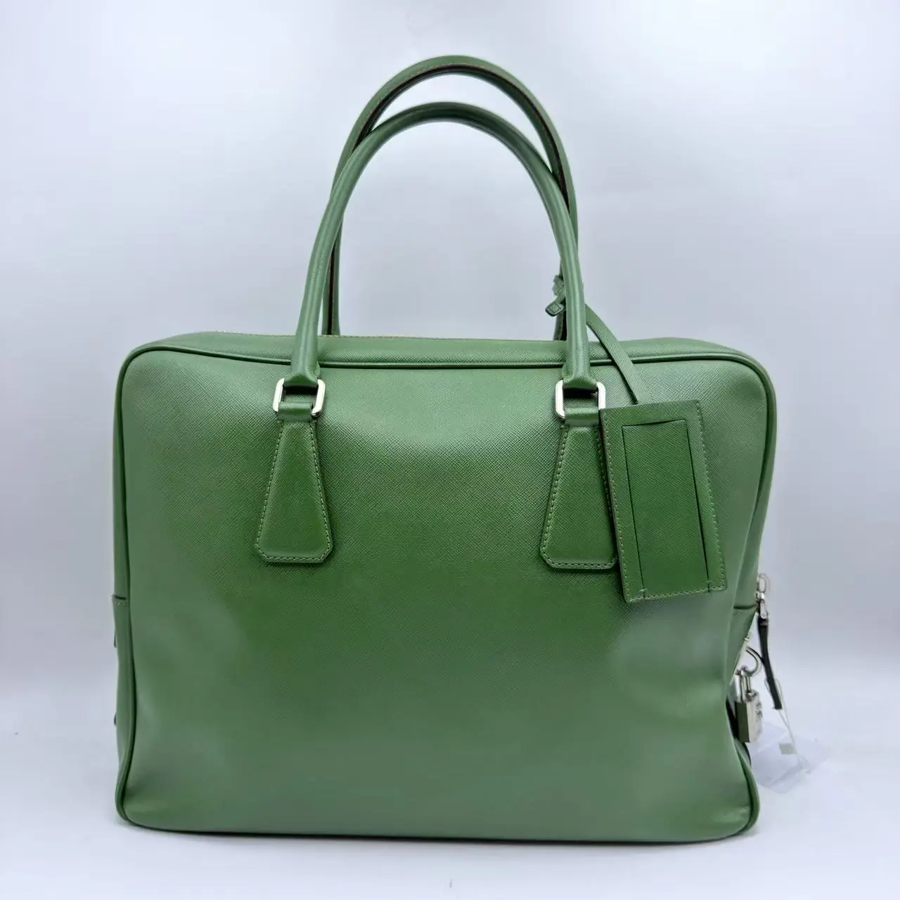 Pre-owned PRADA Mssj Green Tote Handbag, 10 h6, Pre Loved Tote Bags for Luggage & Bags Use