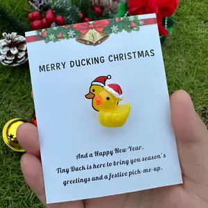 Christmas Duck Ornaments Set, Mini Resin Ducks for Holiday Decorations, Perfect Christmas Card Accessories & Stocking Fillers