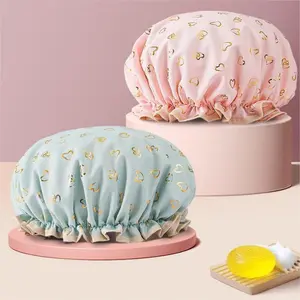 4-Pack Dual-Layer Waterproof Bath Caps, Reusable Shower Headsets for Home Use, Adult Hair Covers, Kitchen Smoke-Proof Hair Masks